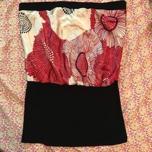 Strapless floral top